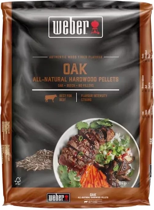Holzpellets Eiche, 8kg, Brennstoff für Smoker und Pelletgrills