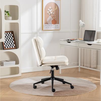 Ostweer Exquisite Office Chair Visitor Chair with Casters, Upholstered Computer Chair Makeup Chair for Office Bedroom