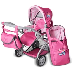 Knorrtoys Puppenwagen Kyra pink with butterfly