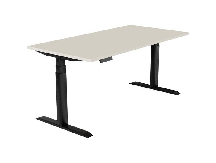 Schreibtisch Setup Creme Höhenverstellbar B 160 T 80 cm - Material: Holzwerkstoff - Möbel Konfigurator: Traummöbel individuell zusammenstellen -