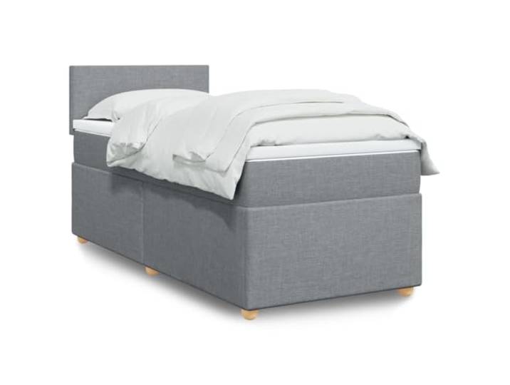 RJPLMFV Lattenrost mit Matratze, Stoff, Grau, 90 x 190 cm Taschenfedern, abnehmbarer Bezug, waschbar, individuelle Unterstützung, atmungsaktiver Komfort