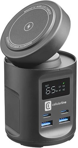 Carregador Wireless 4 em 1 Cellular Line Power Mag HUB - Preto