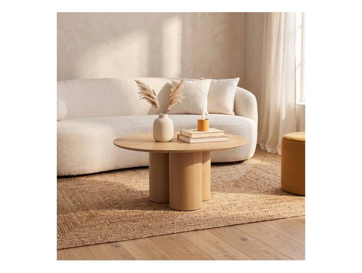 WILLIAMSPACE Couchtisch Moderner Couchtisch, asymmetrische Freiformplatte, Holzfurnier