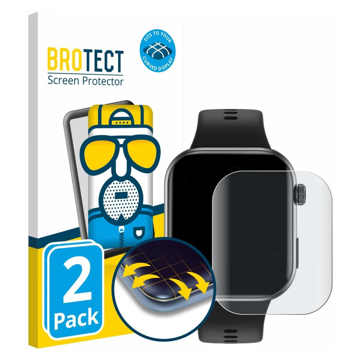 Brotect Fullscreen für Honor Choice Watch InFoWear 2i Schutzfolie Displayschutz Folie Matt (5662214)
