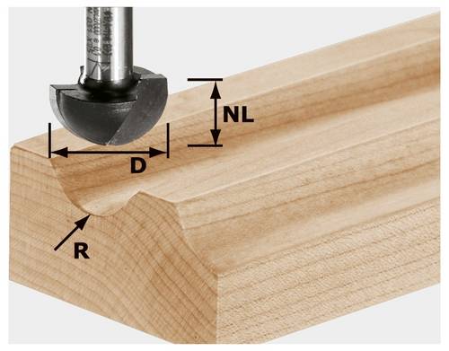 Festool 490983 Hohlkehlfräser Länge 38mm Produktabmessung, Ø 8mm Arbeits-Länge 8mm Schaftdurchmesser 8mm