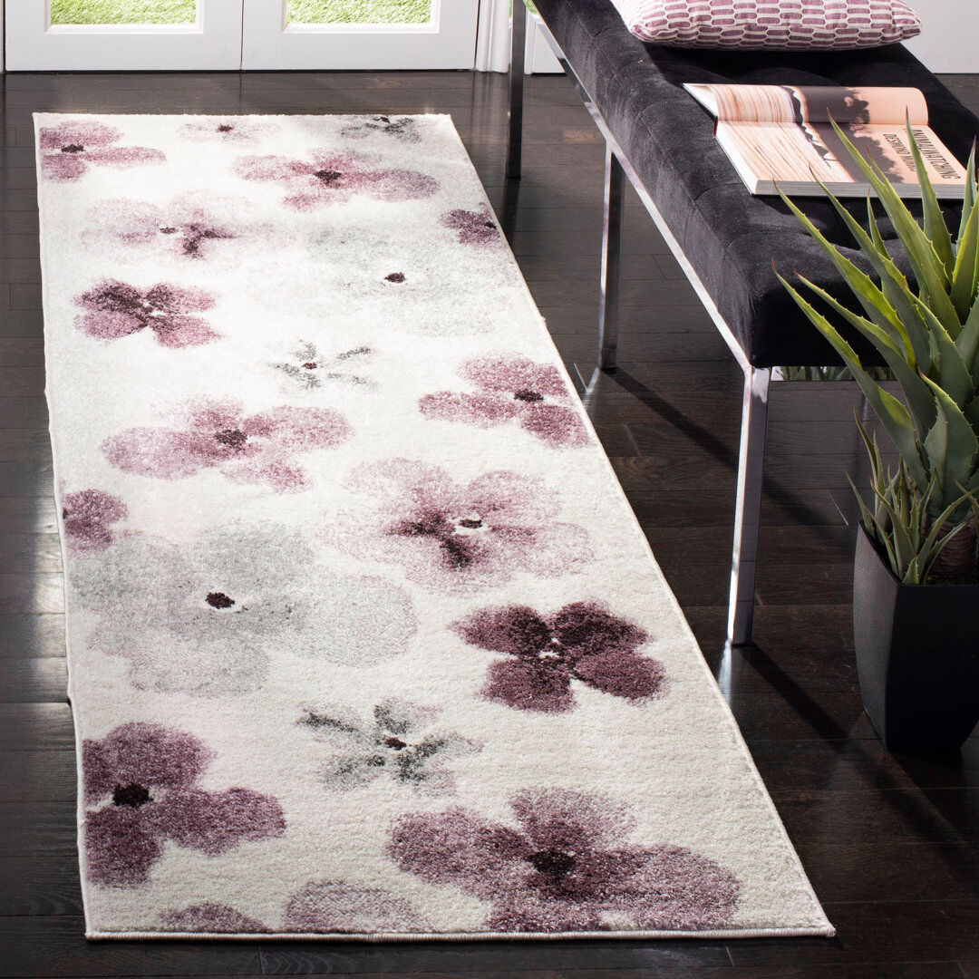 Mercer41 Hanrahan Floral Area Rug Ivory Rectangle 122 x 183 cm