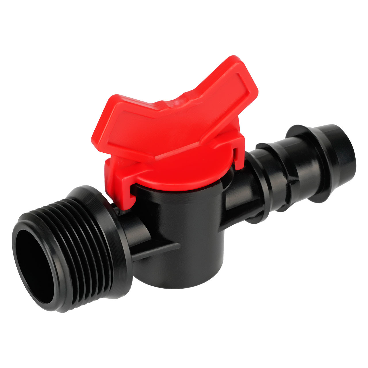 REKUBIK Kunststoff Mini Klappenhahn Außengewinde x Steckverbindung 1" AG x 20mm 3161/0320
