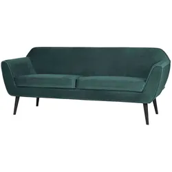Sofa Rocco aus Samt, modern und gepolstert, Teal Blau, 2-3 Sitzplätze, 187 cm breit