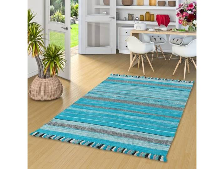 Tapis - PERGAMON - Kalleen - Naturel - 140x200 cm - Turchoise