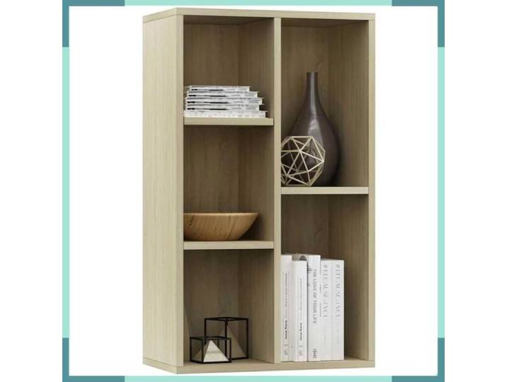 Bibliothèque/Buffet - 800165 - Chêne sonoma - 5 compartiments - Modulable horizontal (50x25x80 cm)