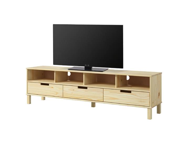 home24 Houten tv-meubel onbehandeld massief grenenhout hout/beige 180cm