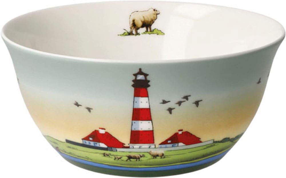 Schüssel GOEBEL "Scandic Home - North Sea Lighthouses", bunt, B:15cm H:7cm T:15cm, Fine China-Porzellan, Schüsseln, Schüssel, aus angenehm leichtem Fine Bone China bunt B/H/L: 15cm x 7cm