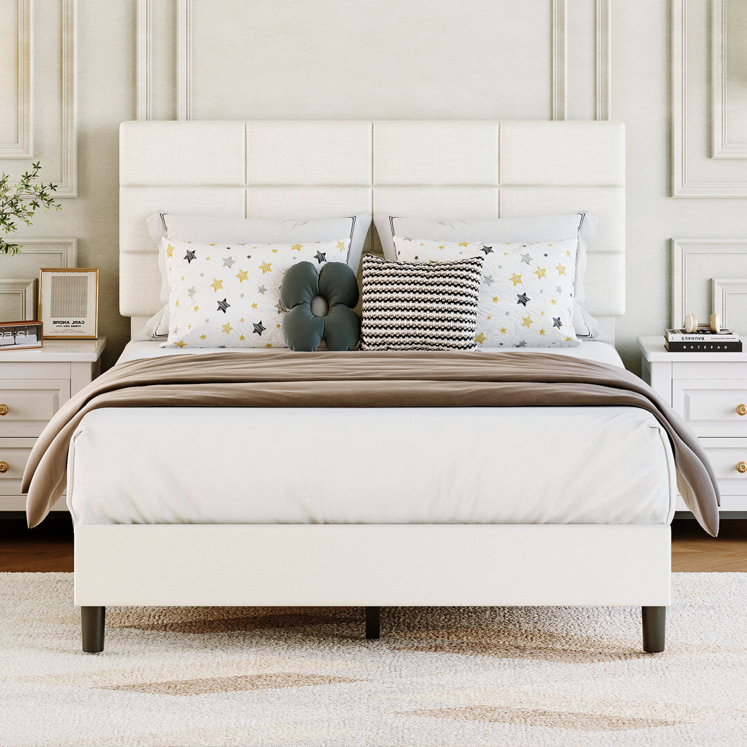 Norden Home Platform Bed Beige Double (4'6)