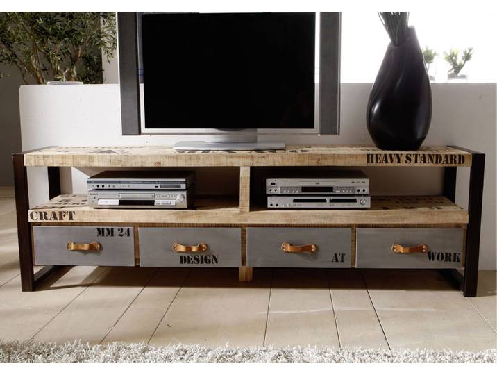 TV-Board Mango 196x40x60 natur bedruckt FACTORY #130