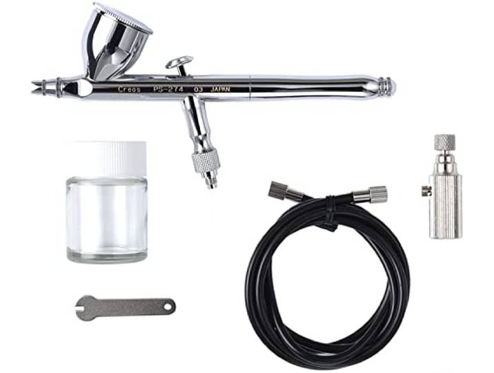 Mr. Hobby PS274 Procon Boy WA, Double Action, Airbrush Pistole, Für Kunst, Illustration, Modellbau, Miniaturmodelle, 0,3 mm Düse, 10 ml Becher, Chrom, Edelstahl