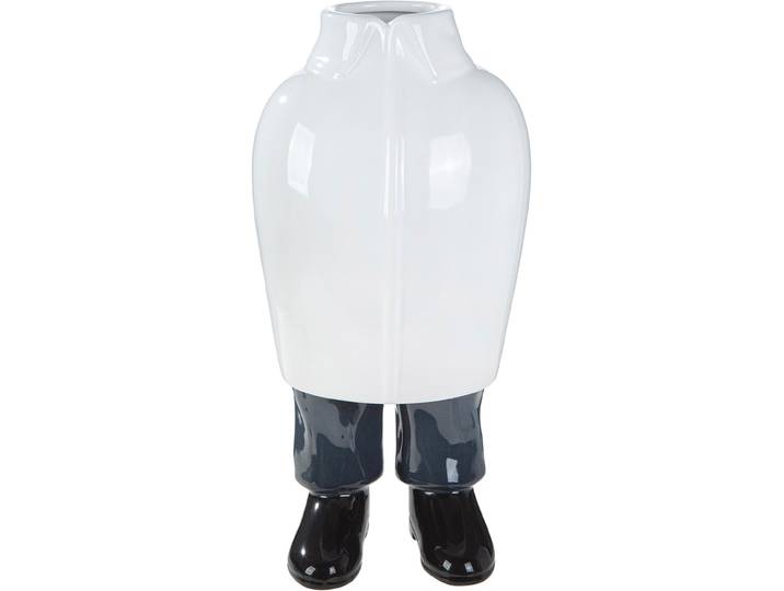 Tischvase GILDE Vase Mann Mr. weiß H. 34 cm , weiß, B:17cm H:34cm T:16cm, Keramik, Vasen, Tischvase, Vase, Mr., Gesichtsvase, humorvoll, maskulin, Geschenkidee