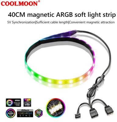 Inspire Curations 5V ARGB Flexible LED Light Strip 26LED With 3Pin 4Pin Aura Sync Support 40cm Strip