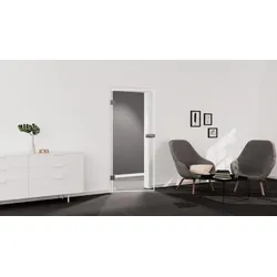 Griffwerk Glasdrehtür (ESG) FRAME 815 ESG PURE WHITE klar 834x1972x8mm Studio/Office DIN L