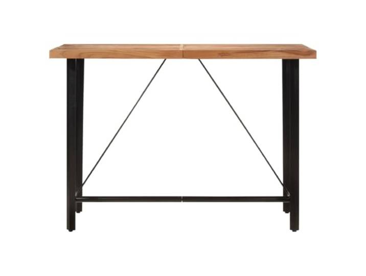 KGHERMDF Bartisch 150x70x107 cm Massivholz Akazie und Eisen Stabiles Eisengestell, Robustes Akazienholz, Für Getränke und Snacks, Stehtisch für Familie und Freunde