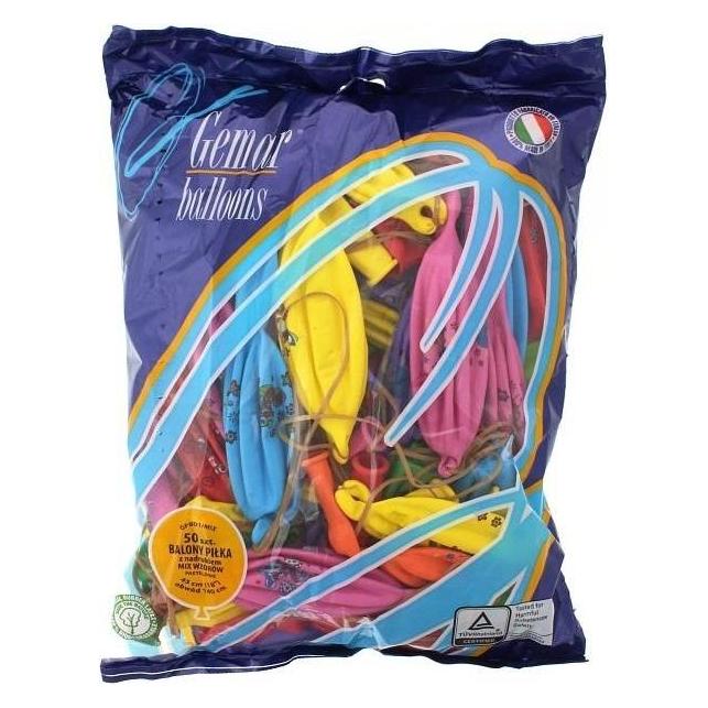 GoDan Pastellballon Ball mit Aufdruck Lux Farbmischung 50 Stück. GPBD1/ASL50. (50x) (WIKR-1024465)