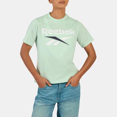 T-Shirt REEBOK "WREN 2 COLOUR LOGO CREW SS TEE", Damen, Gr. XL, grün (tranquil teal), Obermaterial: 100% Baumwolle, Shirts T-Shirt, sportlicher Stil, klassischer Schnitt, aus Baumwolle