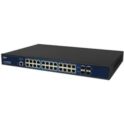 Allnet switch full managed 24 port gigabit / 24x lan / 4x sfp / lüfterlos / 19 zoll / zollall-sg862 (26 Ports), Netzwerk Switch, Schwarz