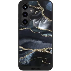 Nivocase Handyhülle für Samsung Galaxy S24 Hülle NIVOpure Case Schwarz Glitzer Look Marmor Trends (Samsung Galaxy S24), Smartphone Hülle, Schwarz