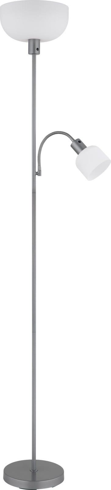 Globo Vloerlamp Hinton wit/zilver modern met acrylglas Ø 26 cm