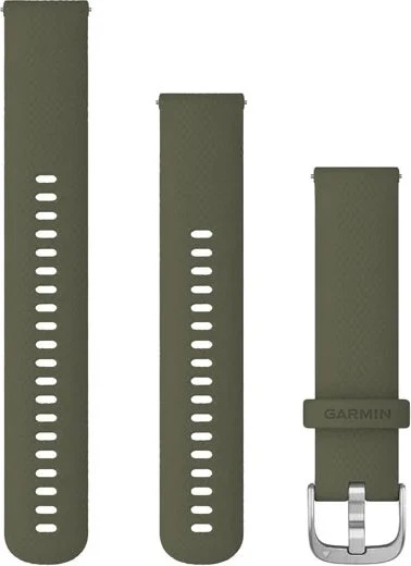 Garmin Quick Release (20 mm) Silikon, Moss - Silver