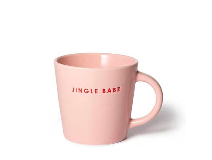 Vondels cappuccino mok JINGLE BABE roze (250 ml)