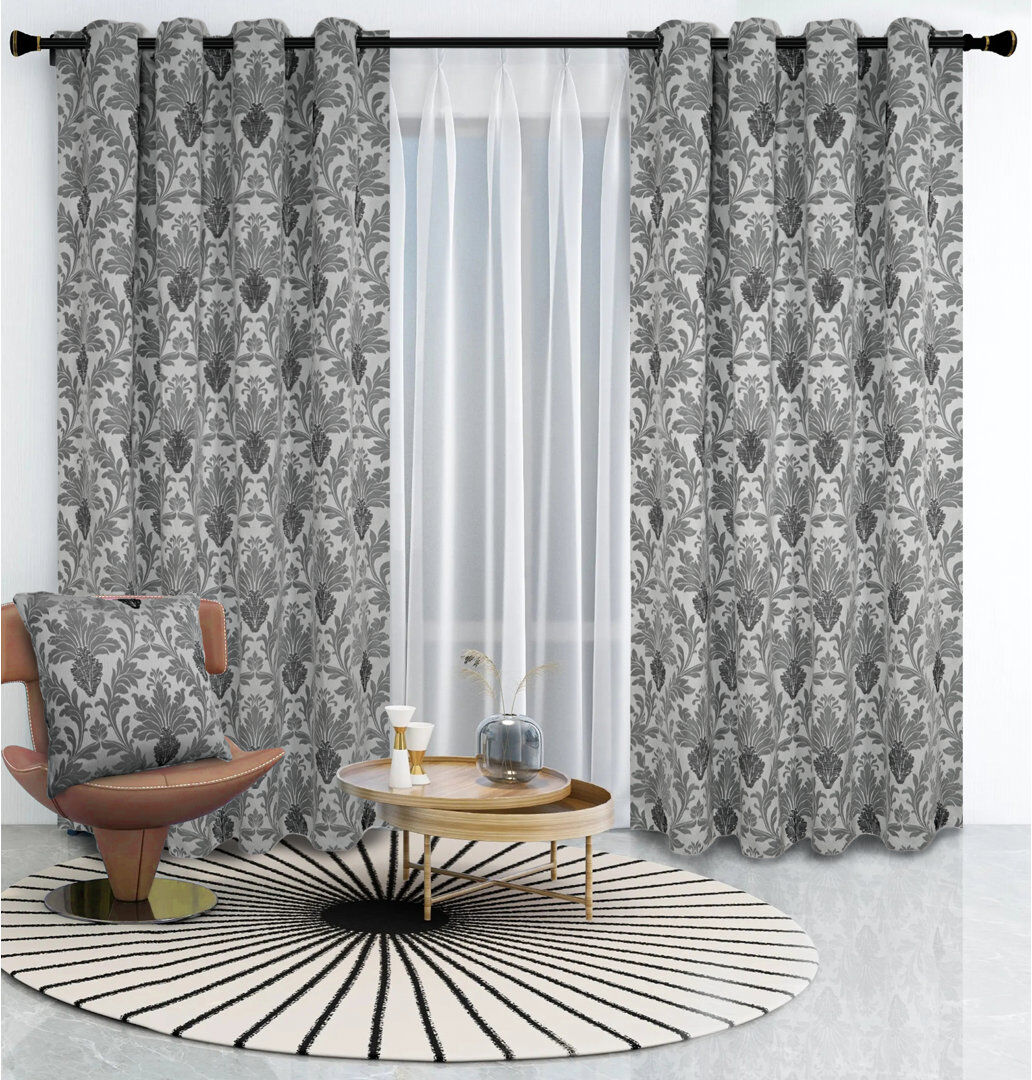 Rosalind Wheeler Andranae Blackout Curtain Silver 117 W x 183 D cm