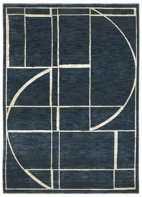 Style Haven Raphael Geometric Blue/ Ivory Mixed Pile Area Rug