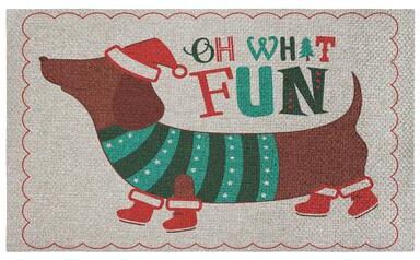 "Stupell Oh What Fun Dog Outdoor Door Mat, design by Andrea Jasid Grassi, 18""x30"""