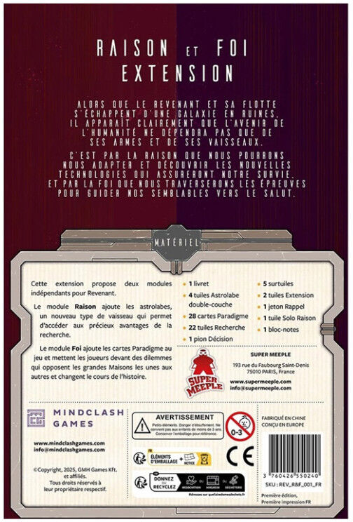 Super Meeple Extension Raison et Foi - Revenant