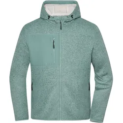 Strick-Fleecejacke Workwear "JN1874" - XXL - green-melange