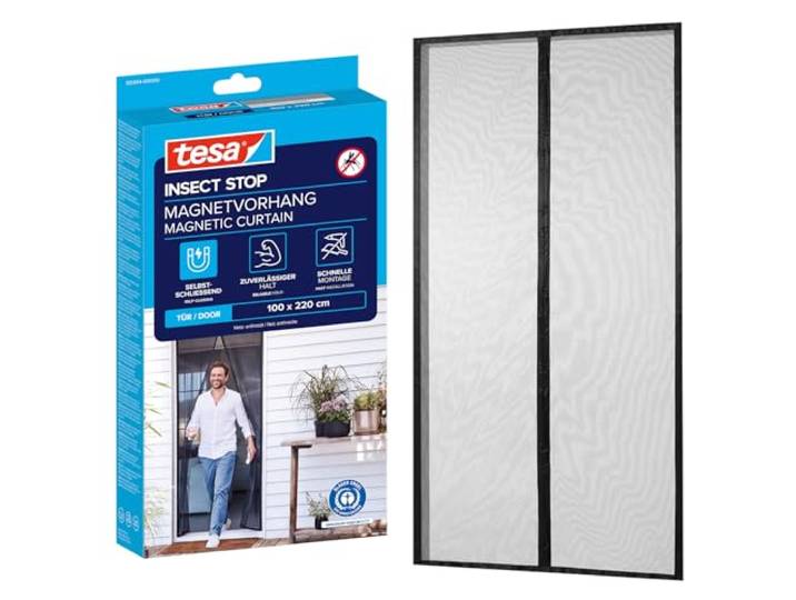 tesa INSECT STOP Magnetvorhang - 2,2 m x 1,0 m Anthrazit