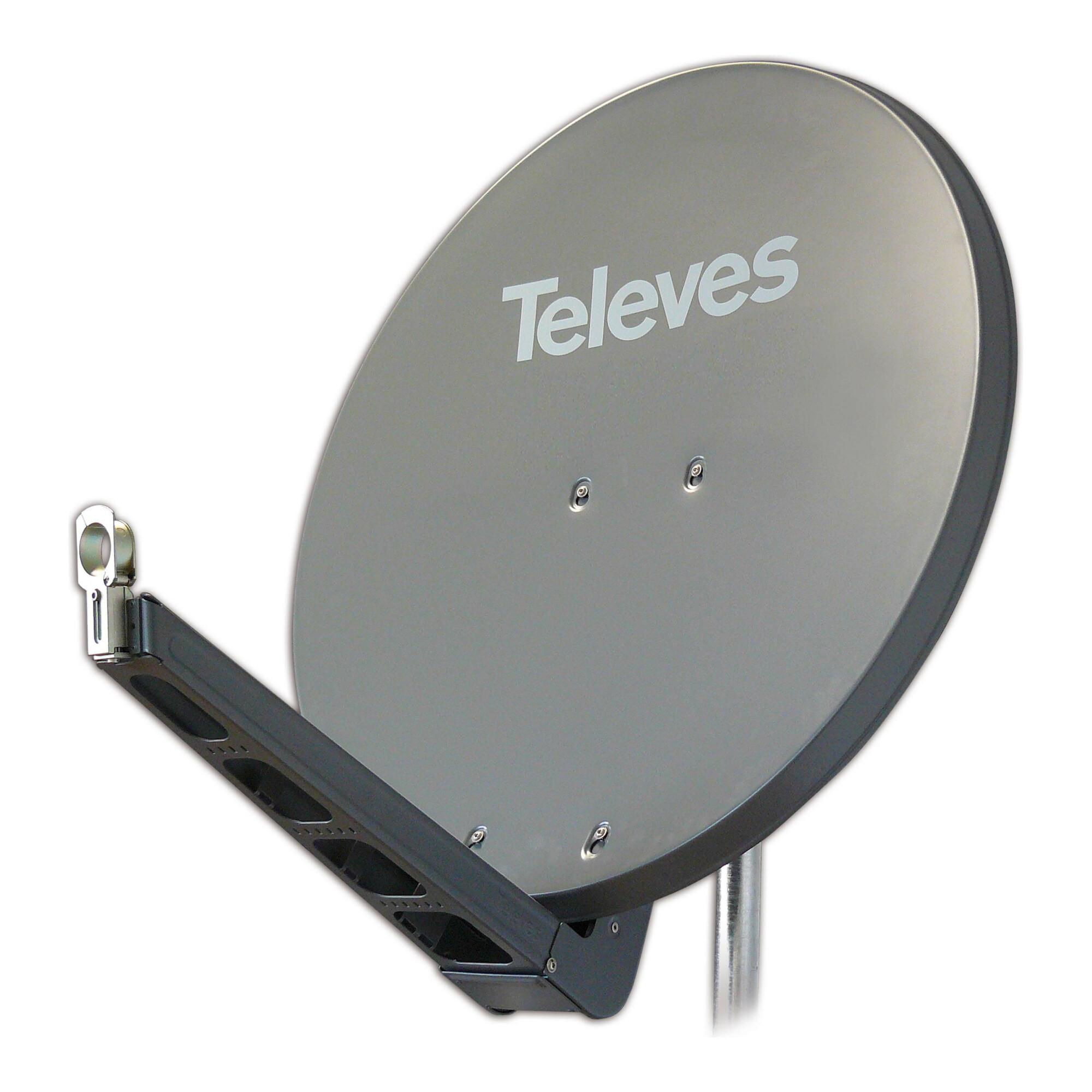 unex Televes S85QSD-G QSD-Line Offset Reflektor 85x95cm Ral7011 für Satellitenempfang, 790302)