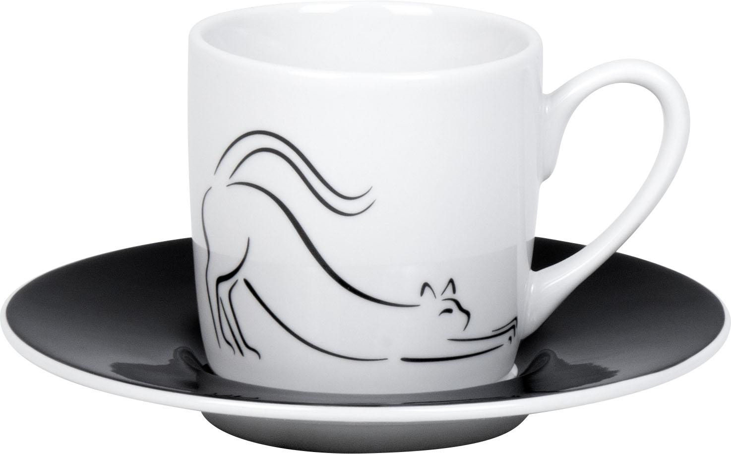 Könitz espressokop met onderschaal Hommage à Picasso Le Chat porselein 85 ml