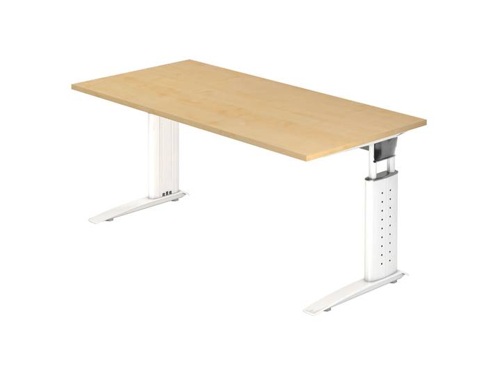 UNDA 16 W Schreibtisch 160 x 80 höhenverstellbar Ahorn/Weiß