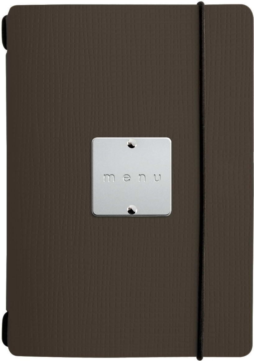 Dag Style Menu A6 Porta Menu Chef Marrone Etichetta Metal Menu