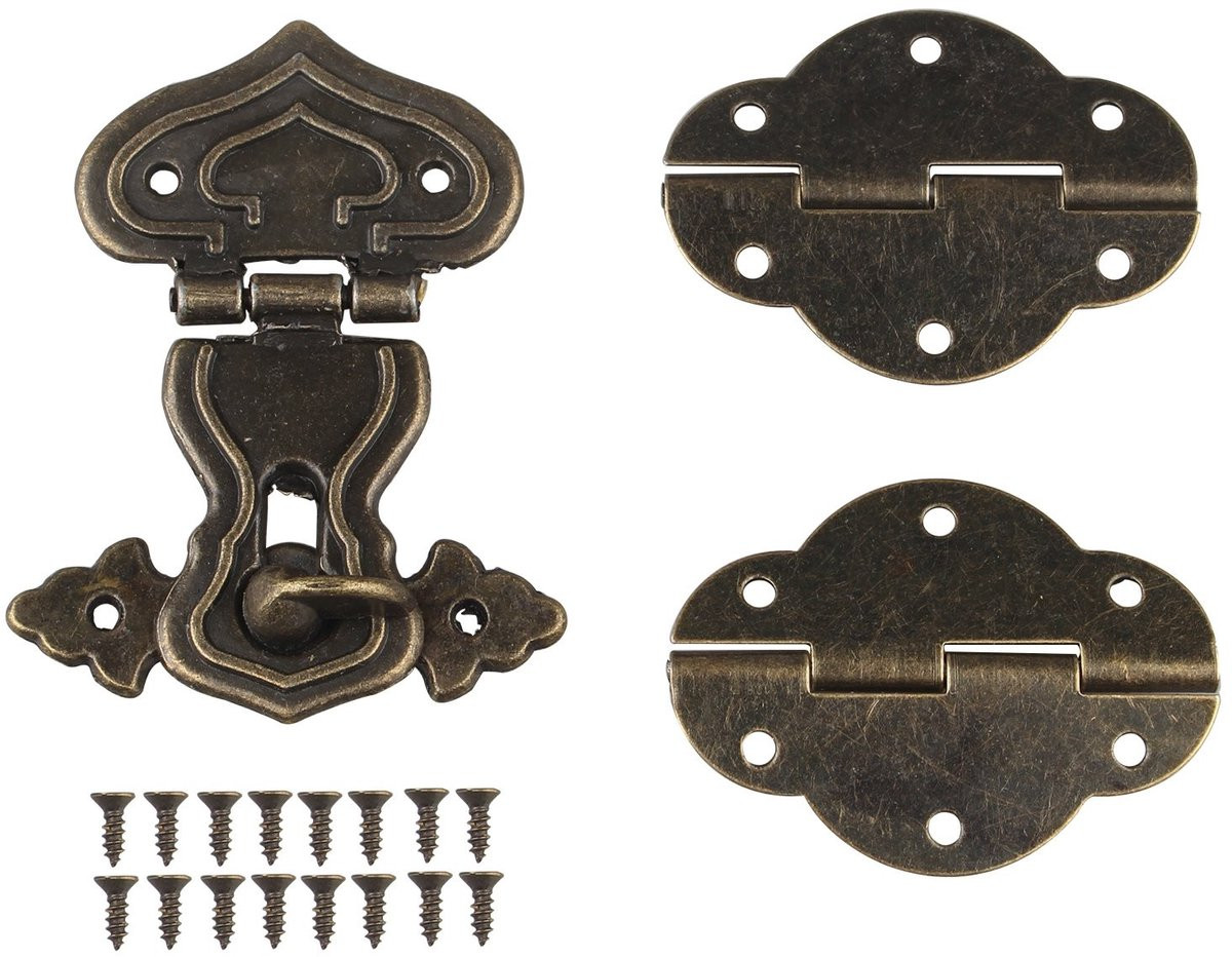 Allecto Antiek Retro Design Juwelenbox - Decoratieve Kast met Hasp en Scharnieren - Brons