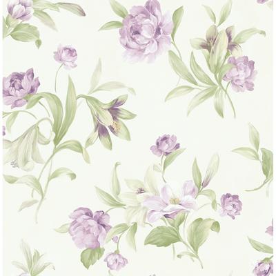 Seabrook Designs Giverny Floral Leaf Unpasted Wallpaper