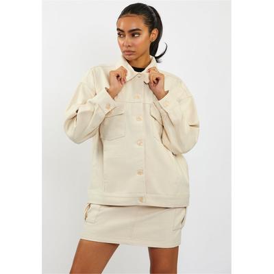 Outdoorjacke FRESHLIONS "Jenna", Damen, Gr. M, beige, 100% Baumwolle, lang, Jacken Outdoorjacke, im klassischen Design