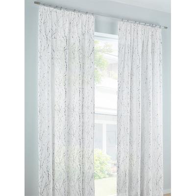 Gardine HEINE HOME Gr. 1, silber (silberfarben), B:140cm H:145cm, Polyester, Gardinen, Gardine