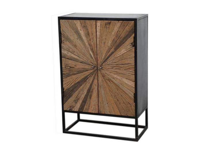 More2Home Kommode Unikatschrank MAYA, recycelte Althölzer, schwarzes Metall