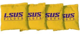 Skip's Garage LSU Shreveport Pilots Yellow Cornhole Bags