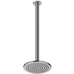 Gessi Goccia Antikalk-Kopfbrause D216 mm, mit Gelenk und Deckenarm, personalisierte Länge, 1/2 Anschluss, 33764124, Farbe: Metall Schwarz GHRC