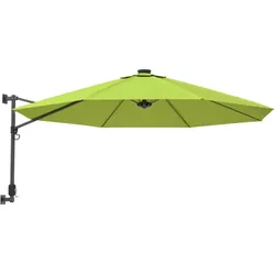 vidaXL Wand-Sonnenschirm mit LEDs Apfelgrün 290 cm