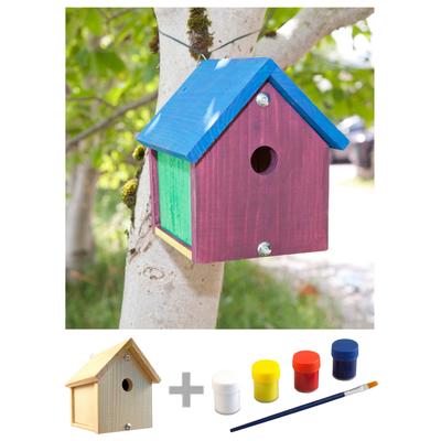 Nistkasten WINDHAGER "Bausatz Robin", braun (holzfarben), B:16,2cm H:22,5cm T:12,4cm, Massivholz, Tierhäuser, BxTxH: 16,2x12,4x22,5 cm