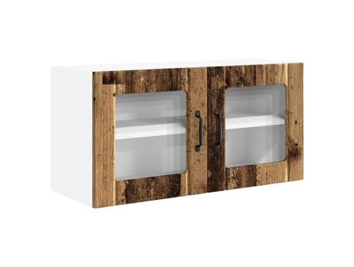IBUQDDV Wandglas-Schrank Porto Altholz 80 x 31 x 40 cm Holzwerkstoff Wandmontage, offene Fächer, Holzwerkstoff, moderne Küche, Innenbereich, Stauraum